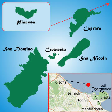 Mappa Collegamenti alle Isole Tremiti